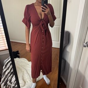 Free People Rust Midi Dress